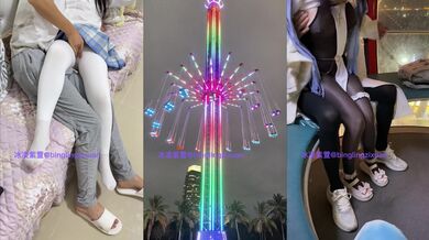 【嫩妹萝莉控必备】，天生娃娃体，推特媚黑COS美少女【冰凌紫萱】12G完整版视图①，露出3P乱交骑乘内射 (7)